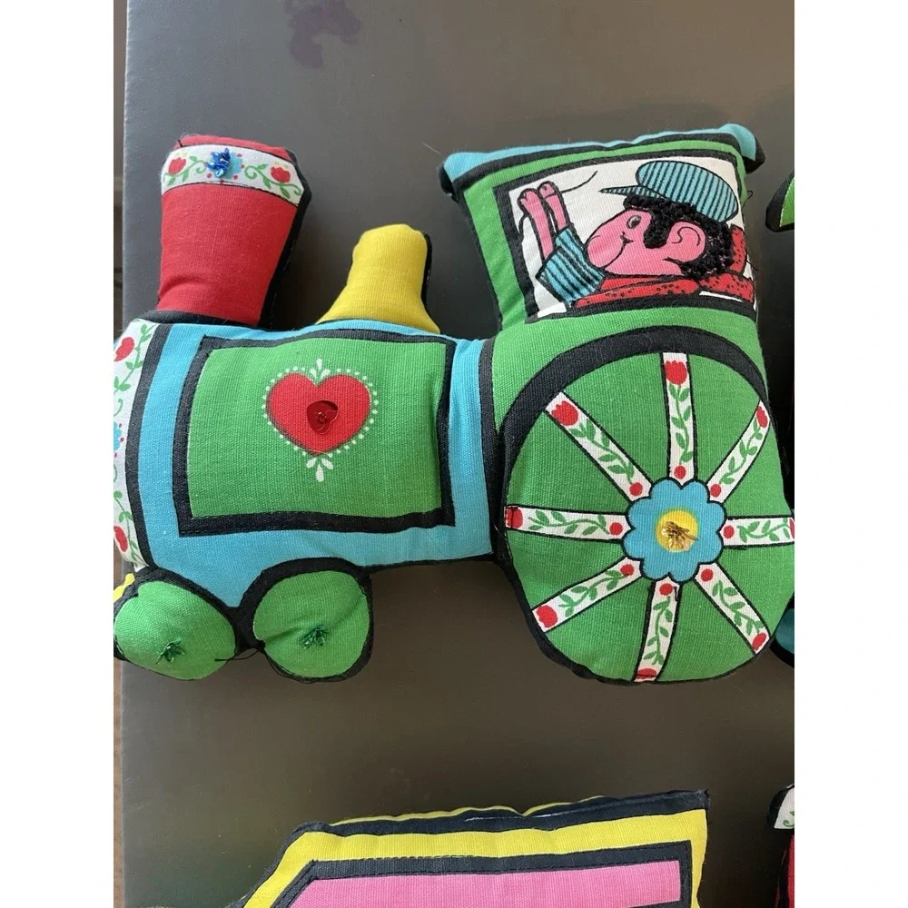 Zoo Animal Train Circus Set Pillow Fabric Spring Mills Vintage